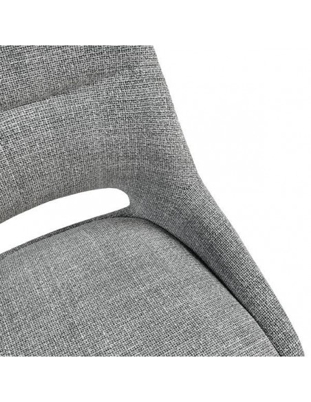 Cadeira de design Zahara em tecido Tango e pernas de aço preto.