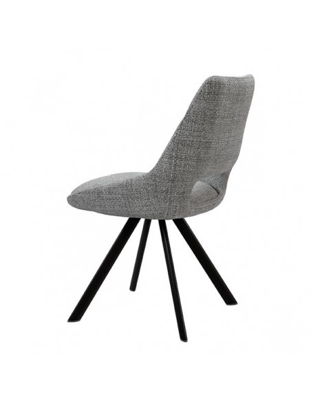 Silla de diseño Zahara tejido Tango y patas de acero color negro.