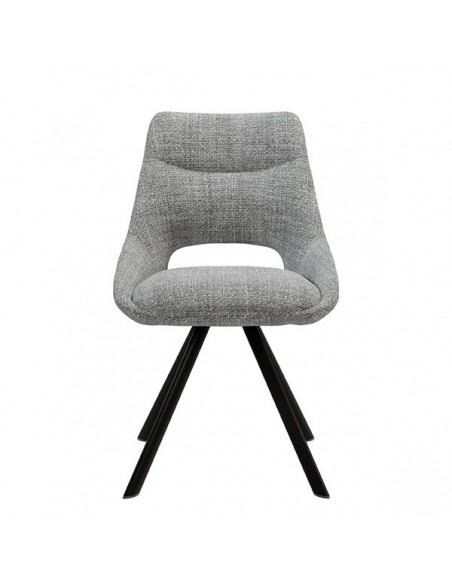 Silla de diseño Zahara tejido Tango y patas de acero color negro.