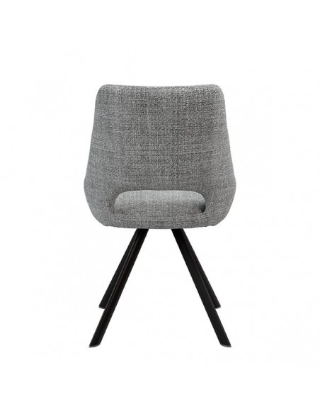 Silla de diseño Zahara tejido Tango y patas de acero color negro.