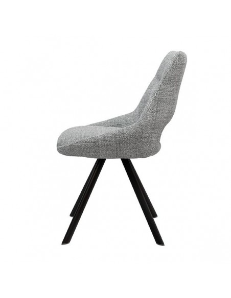 Silla de diseño Zahara tejido Tango y patas de acero color negro.