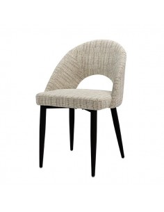 Cadeira mid century MAELE tecido Bora e pernas em aço preto.