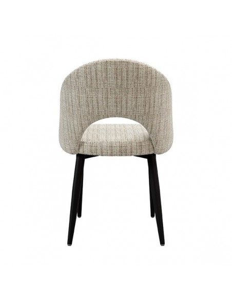 Cadeira mid century MAELE tecido Bora e pernas em aço preto.