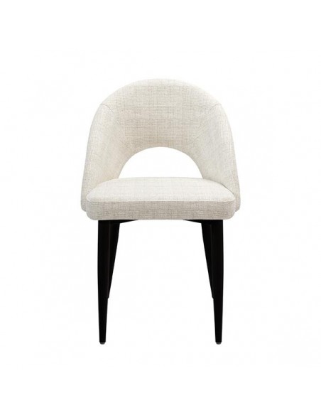 Cadeira mid century MAELE tecido Bora e pernas em aço preto.