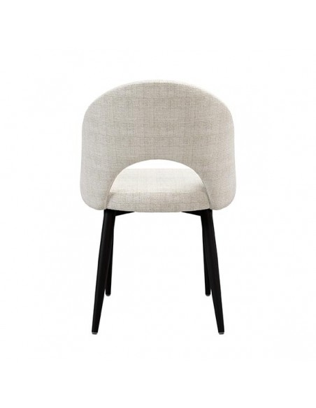 Cadeira mid century MAELE tecido Bora e pernas em aço preto.