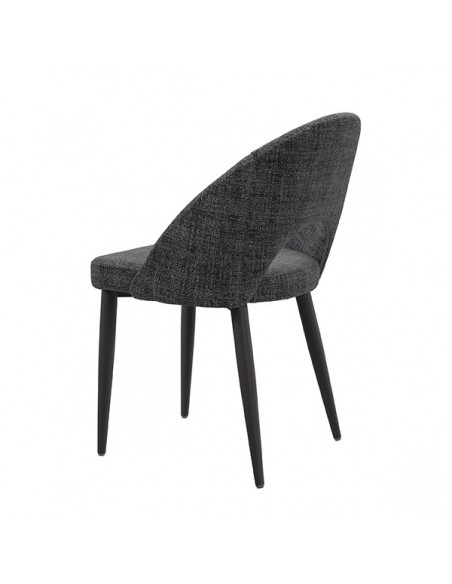 Silla mid century MAELE tejido Bora y patas de acero en negro.