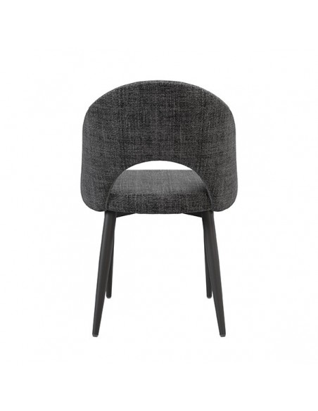 Cadeira mid century MAELE tecido Bora e pernas em aço preto.