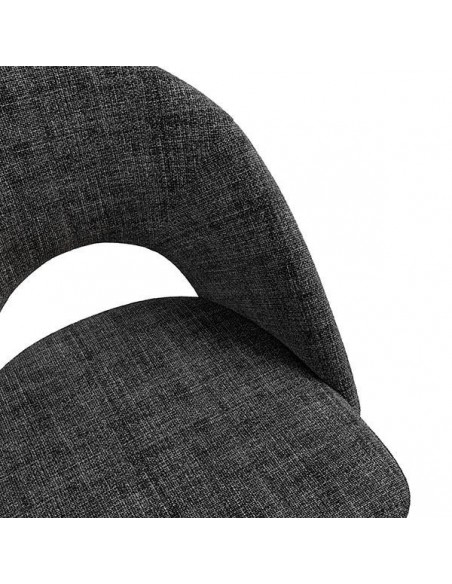 Cadeira mid century MAELE tecido Bora e pernas em aço preto.