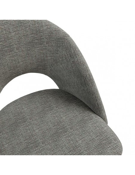 Silla mid century MAELE tejido Bora y patas de acero en negro.