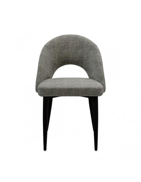 Cadeira mid century MAELE tecido Bora e pernas em aço preto.