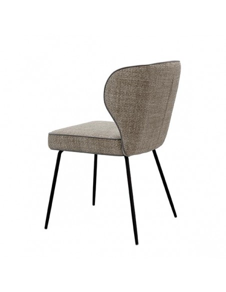 Cadeira design CISELIA em tecido Tango e pernas em metal preto.