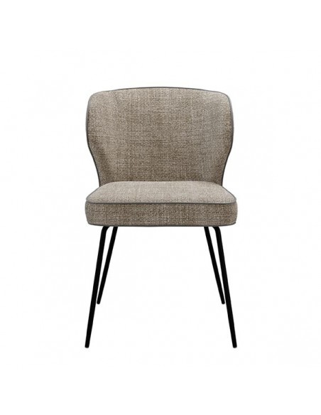 Cadeira design CISELIA em tecido Tango e pernas em metal preto.