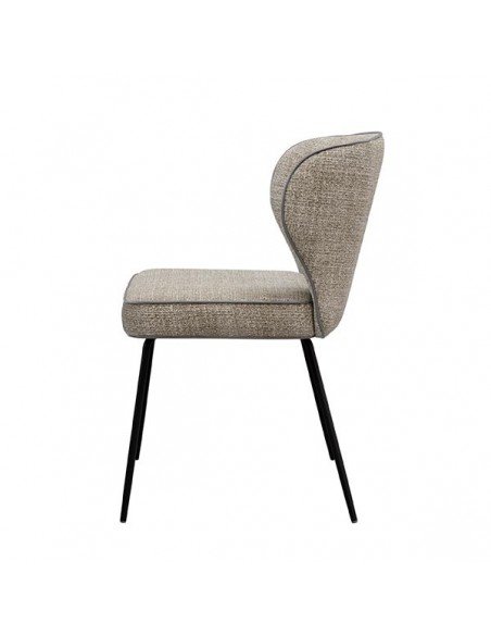 Cadeira design CISELIA em tecido Tango e pernas em metal preto.