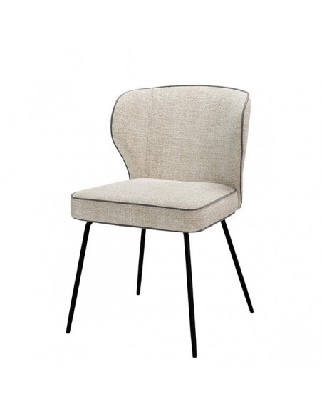 Cadeira design CISELIA em tecido Tango e pernas em metal preto.