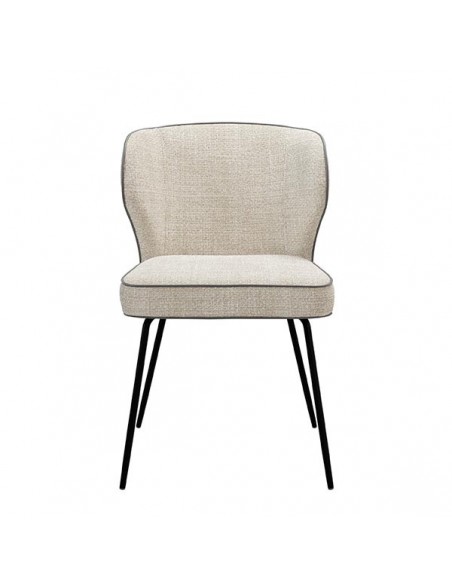 Silla de diseño CISELIA de tejido Tango y patas de metal en negro.