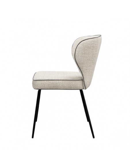 Cadeira design CISELIA em tecido Tango e pernas em metal preto.
