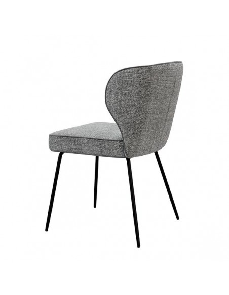 Cadeira design CISELIA em tecido Tango e pernas em metal preto.