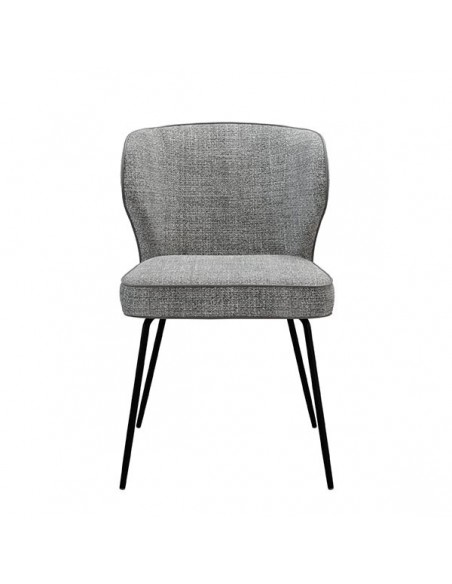 Cadeira design CISELIA em tecido Tango e pernas em metal preto.