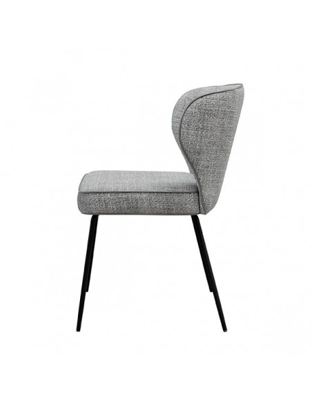 Cadeira design CISELIA em tecido Tango e pernas em metal preto.