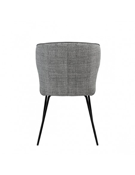 Silla de diseño CISELIA de tejido Tango y patas de metal en negro.
