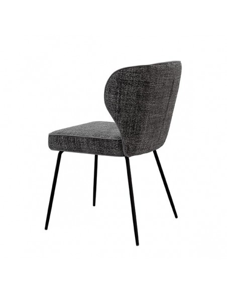 Cadeira design CISELIA em tecido Tango e pernas em metal preto.
