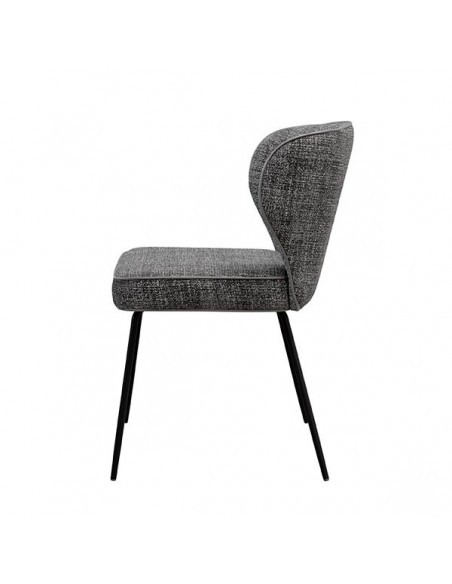 Cadeira design CISELIA em tecido Tango e pernas em metal preto.