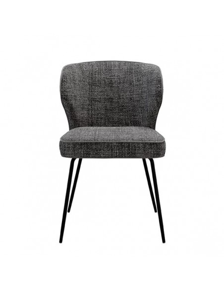 Cadeira design CISELIA em tecido Tango e pernas em metal preto.