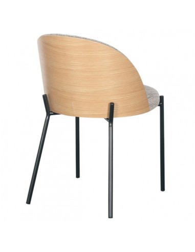 Silla Eamy de tejido Bora y respaldo chapado en...