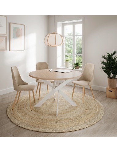 MESA REDONDA THER 120, melamina SAHARA y metal...