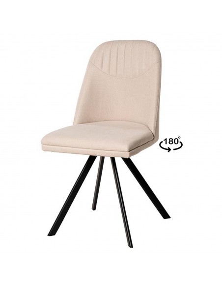 SILLA GIRATORIA RAVEN DE DISEÑO, TELA, METAL NEGRO