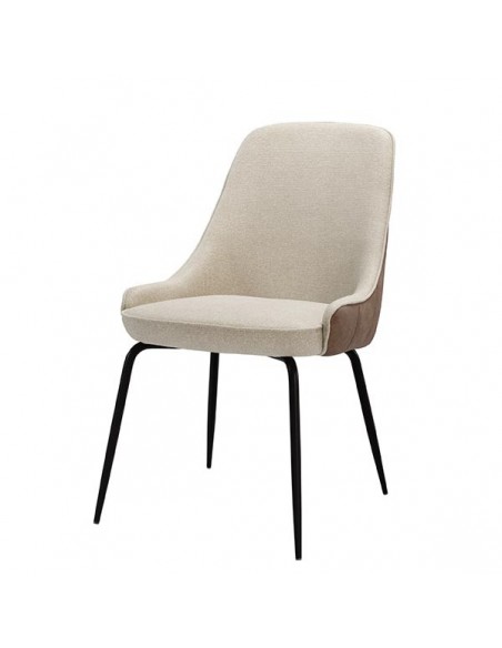 Cadeira de design AGATA em tecido combinado Forest e Suede