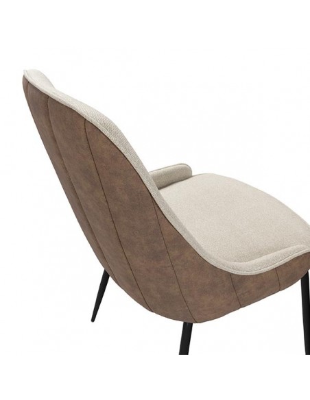 Silla de diseño AGATA de tejido combinado Forest y Suede