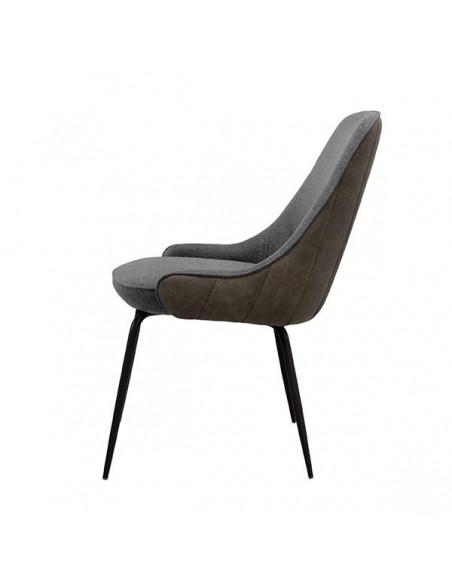 Cadeira de design AGATA em tecido combinado Forest e Suede