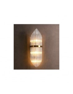Aplique Kripton 54, metal dourado e vidro.