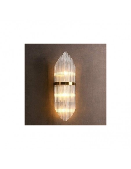 Aplique de pared Kripton 54, metal dorado y cristal.