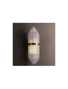 Aplique Kripton 54, metal dourado e vidro. 2