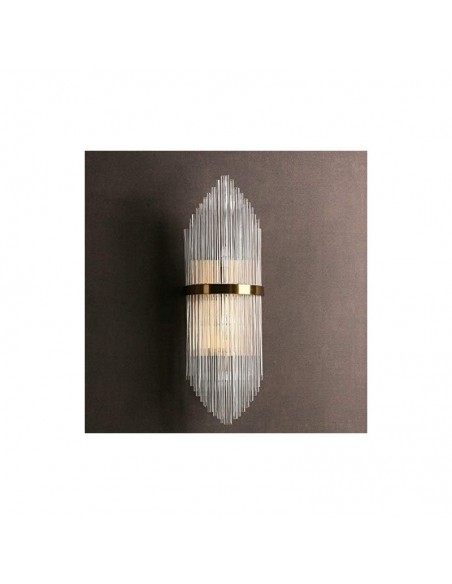 Aplique de pared Kripton 54, metal dorado y cristal.