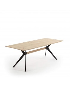 AMETHYST Mesa 160x90 negro, roble blanqueado.