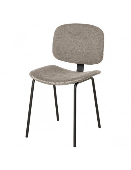 Silla de diseño retro WINONA en tejido Forest y metal en negro.