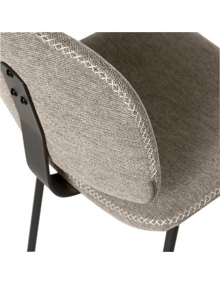 Cadeira WINONA de design retro em tecido Forest e metal preto.