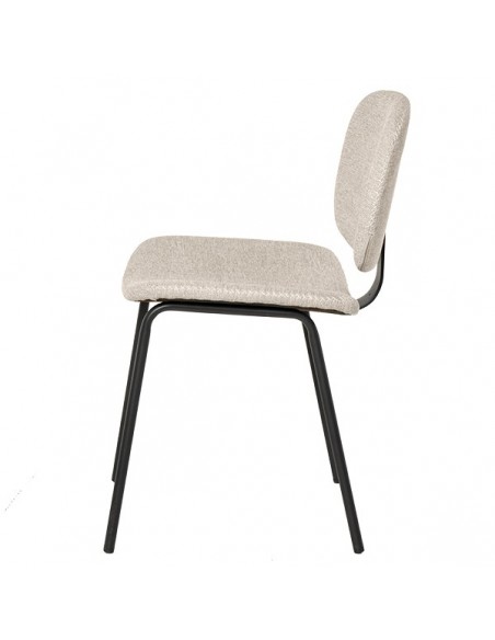 Cadeira WINONA de design retro em tecido Forest e metal preto.