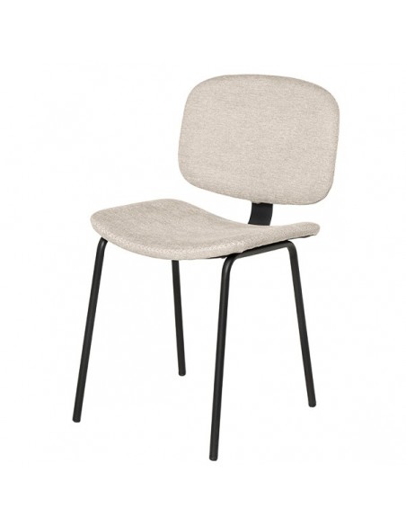 Cadeira WINONA de design retro em tecido Forest e metal preto.