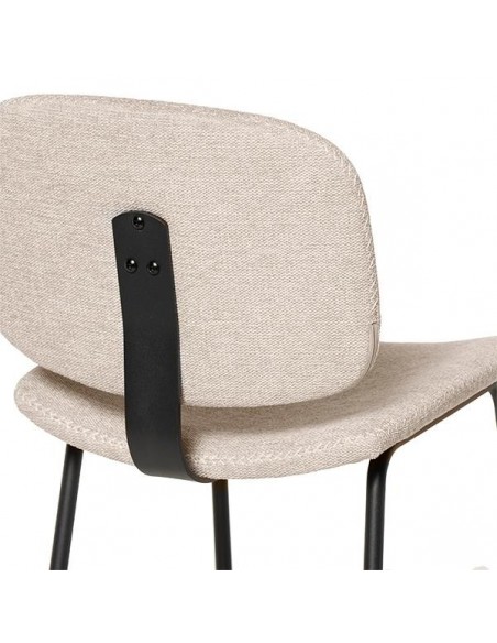 Silla de diseño retro WINONA en tejido Forest y metal en negro.