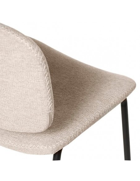 Cadeira WINONA de design retro em tecido Forest e metal preto.