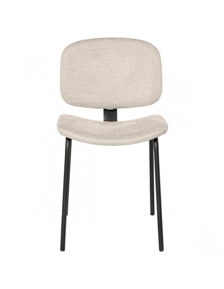 Cadeira WINONA de design retro em tecido Forest e metal preto.