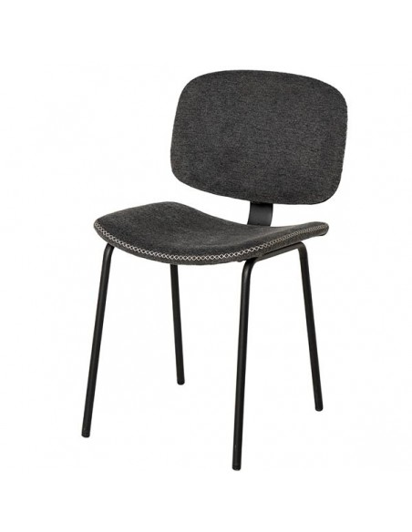 Silla de diseño retro WINONA en tejido Forest y metal en negro.