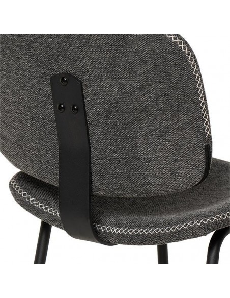 Silla de diseño retro WINONA en tejido Forest y metal en negro.