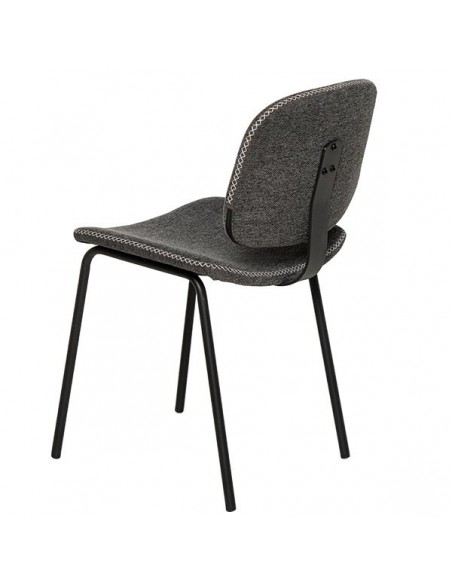 Cadeira WINONA de design retro em tecido Forest e metal preto.