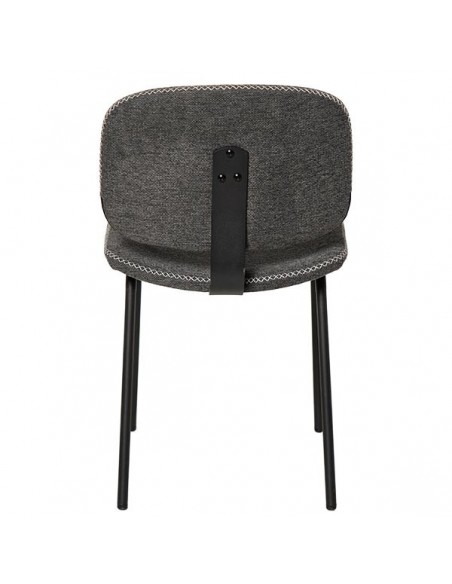 Silla de diseño retro WINONA en tejido Forest y metal en negro.