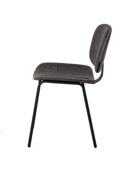 Cadeira WINONA de design retro em tecido Forest e metal preto.
